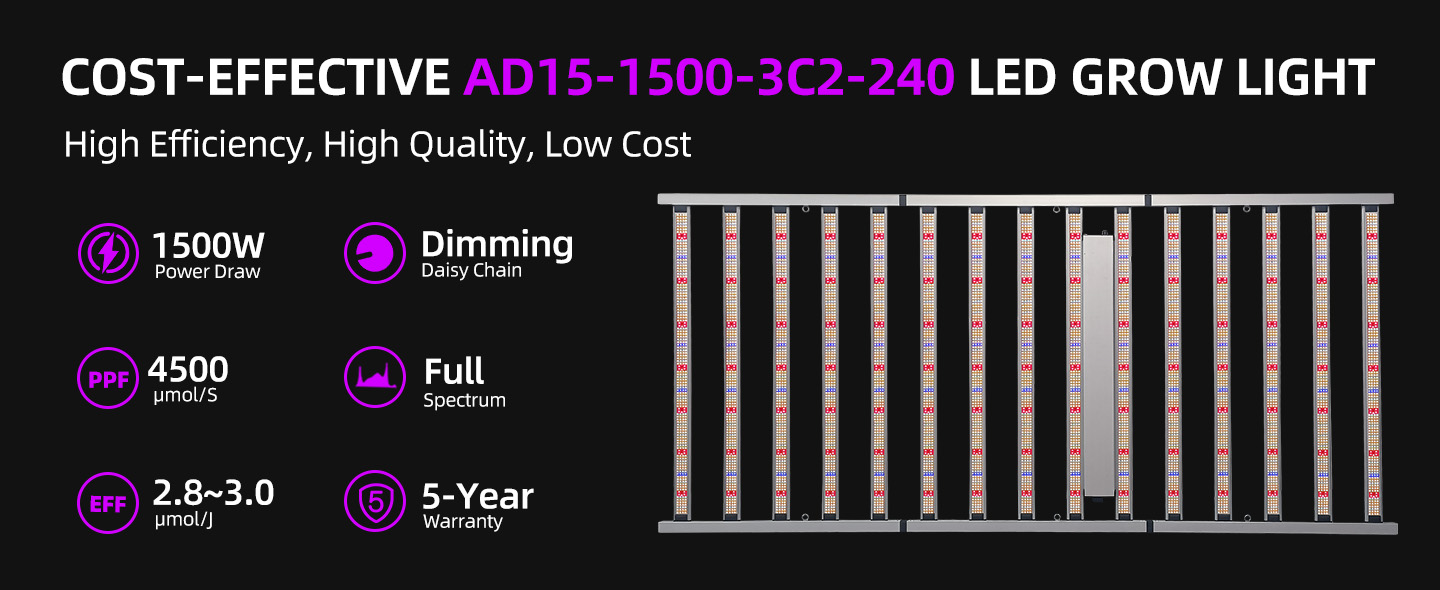 1500W 4x8ft LED Grow Light-AD15-1500-3C2-240