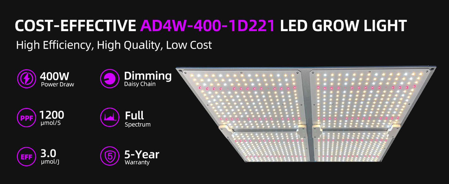 400W LED Grow Light Panel-AD4W-400-1D221