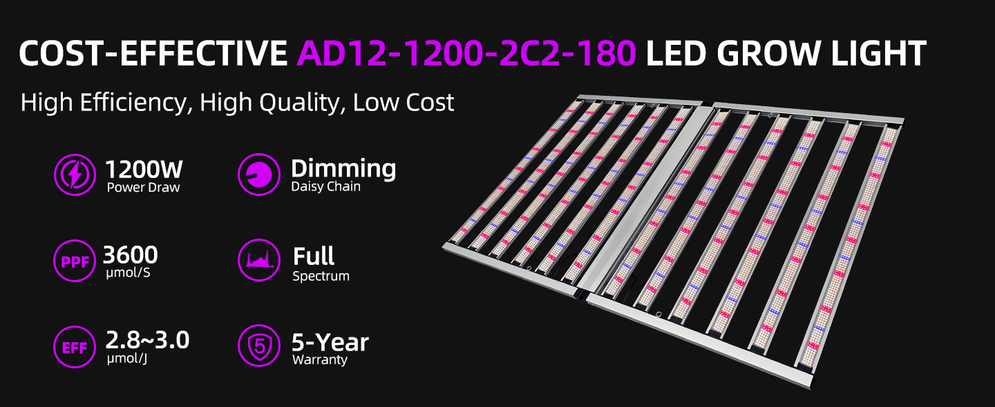 1200W 4x6ft LED Grow Light-AD12-1200-2C2-180