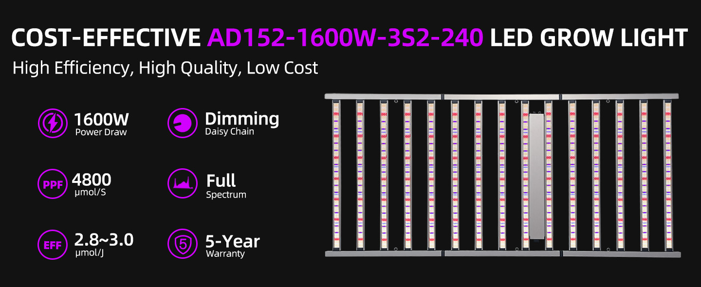 1600W+UV 4×8ft LED Grow Light-AD152-1600W-3S2-240