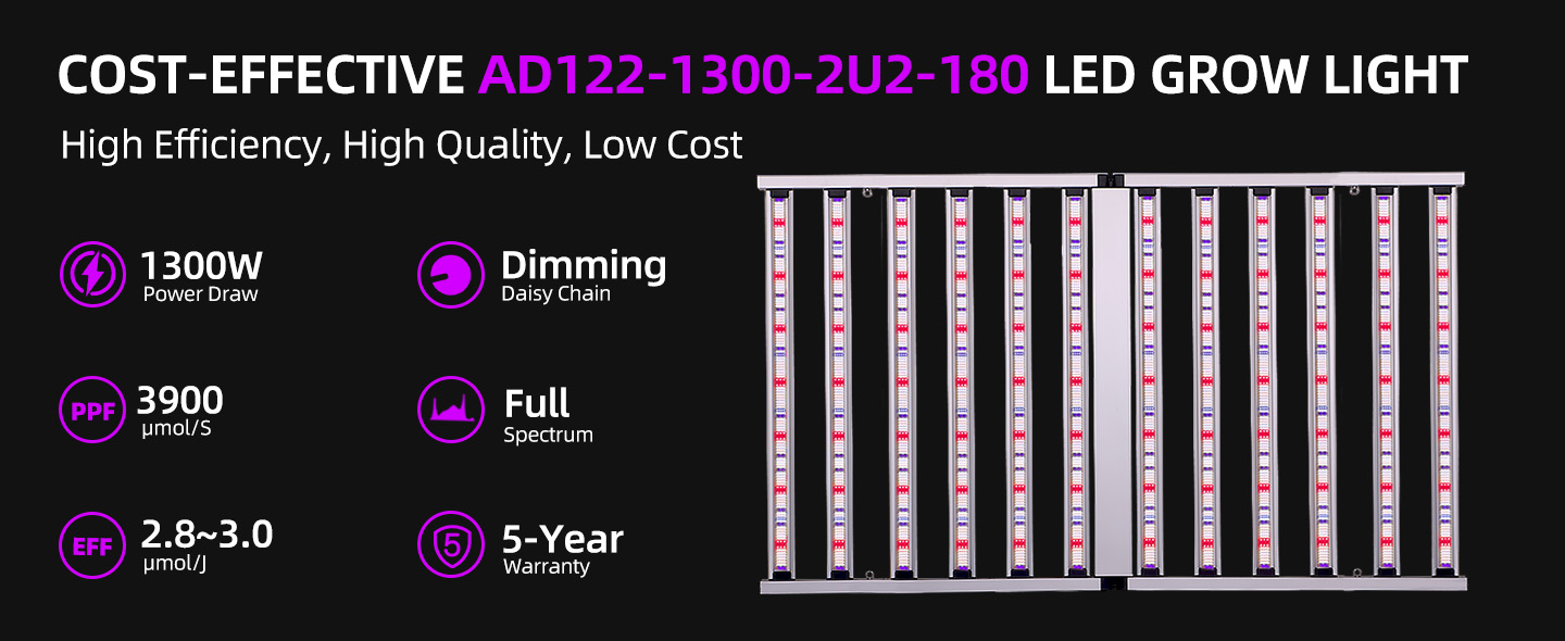 1300W+UV 4×6 feet LED growth light-AD122-1300-2U2-180